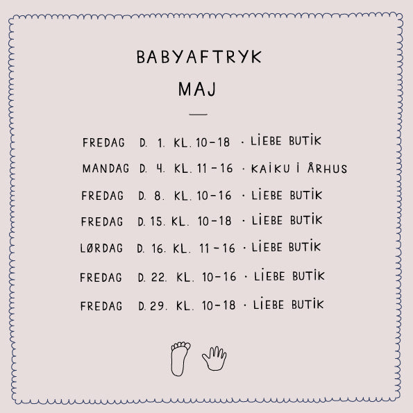 Babyaftryk tider for maj
