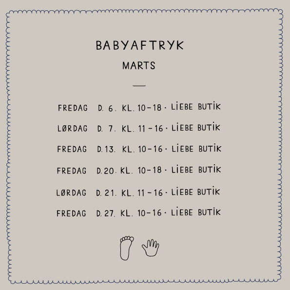 Babyaftryk tider for marts