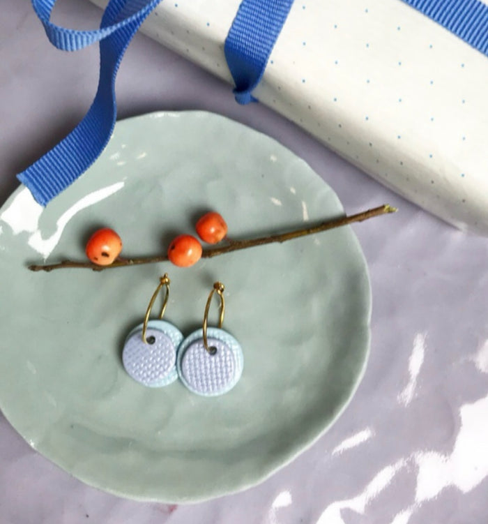 Øreringe - lavendel og lyseblå