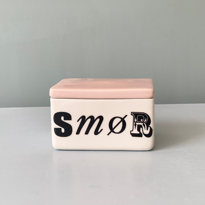 Smørboks - lyserødt låg
