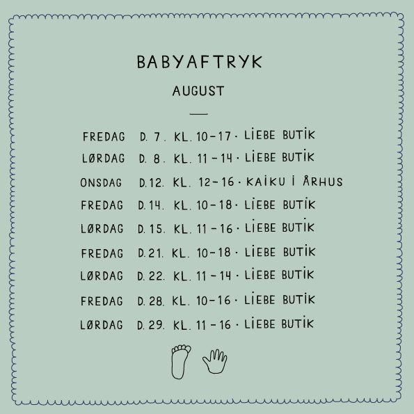 Babyaftryk tider for august