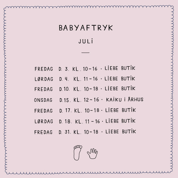 Babyaftryk tider for juli