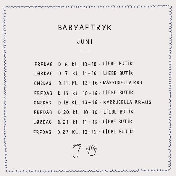 Babyaftryk tider for juni