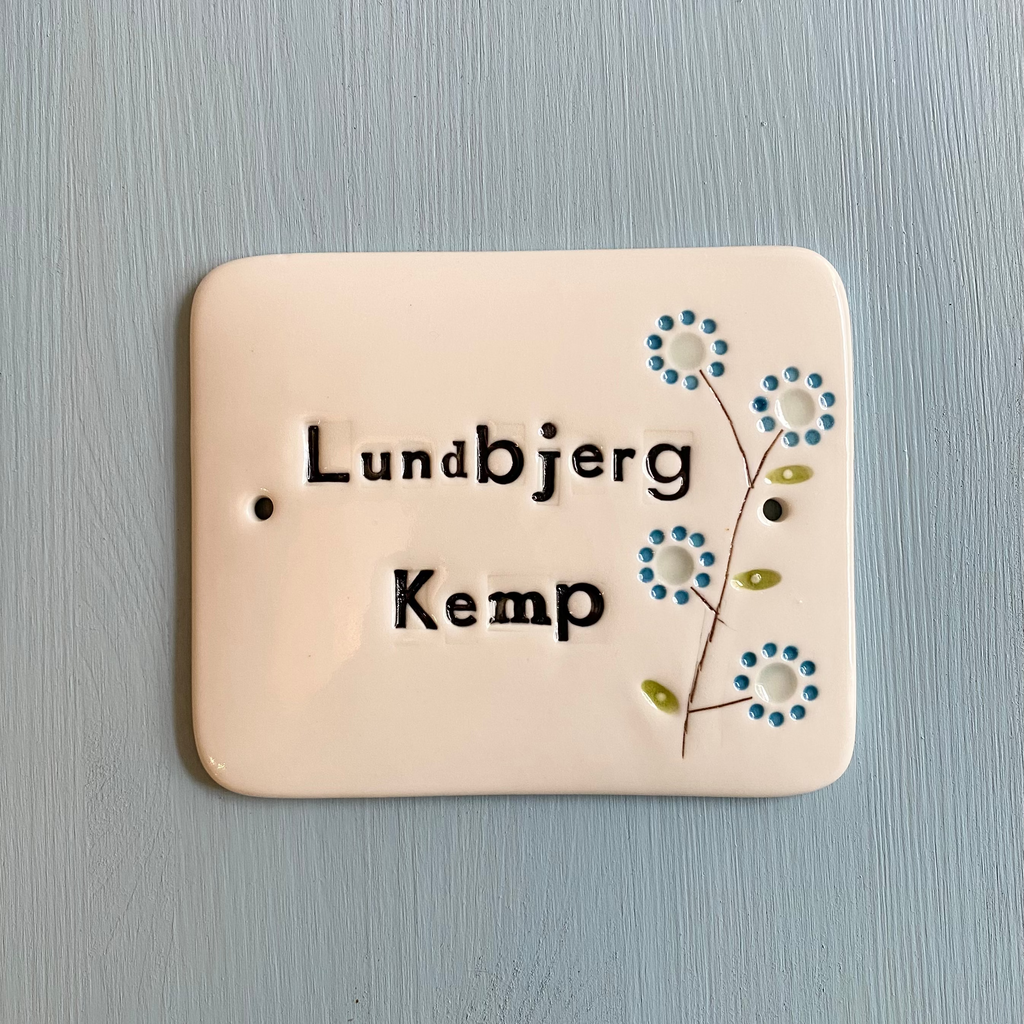 Dørskilt - med blomst