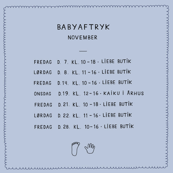 Babyaftryk tider for november