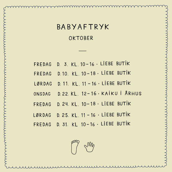 Babyaftryk tider for oktober