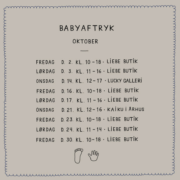 Babyaftryk tider for oktober