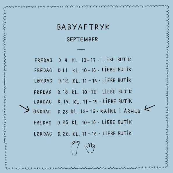 Babyaftryk tider for september