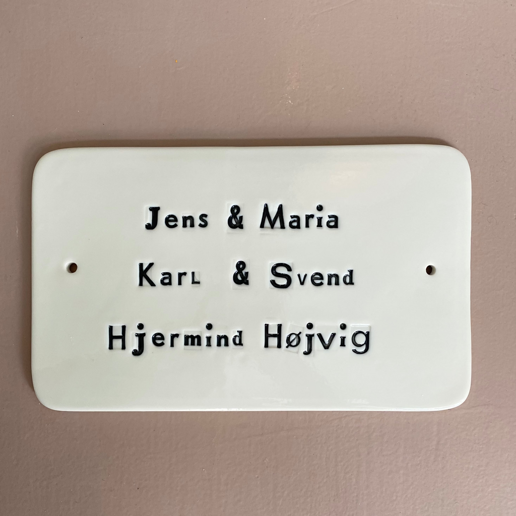 Dørskilt - kun med navne
