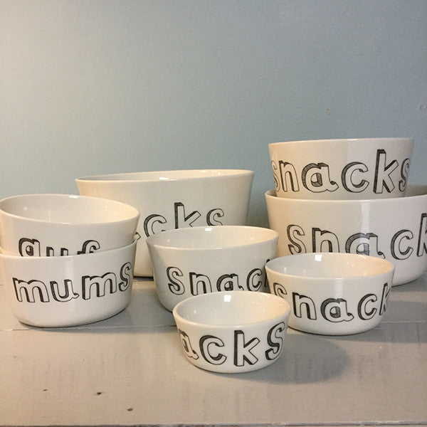 Porcelænsskål med tekst fra Liebe porcelæn